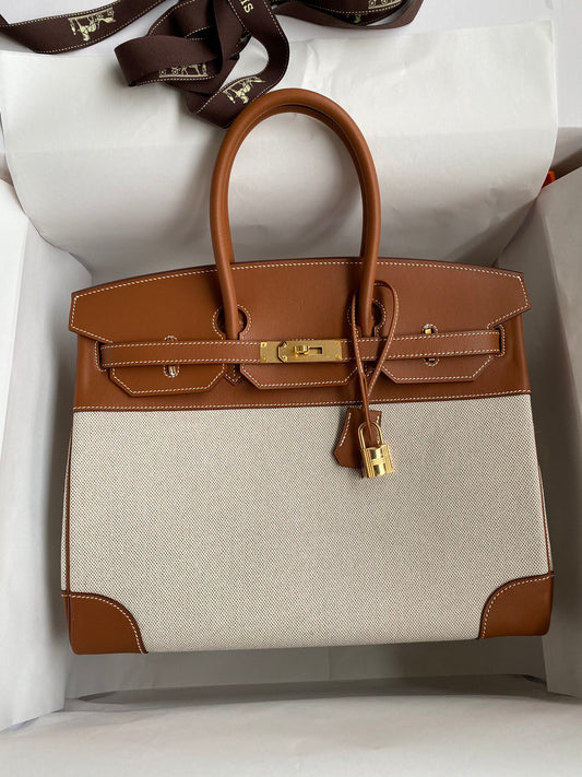 Hermès Birkin aus Canvas & Leder